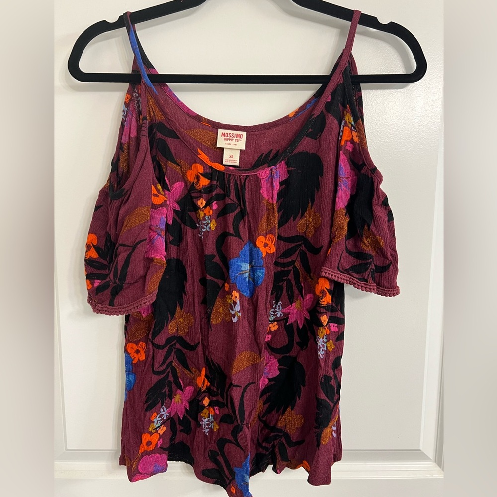 Purple Cold Shoulder Top